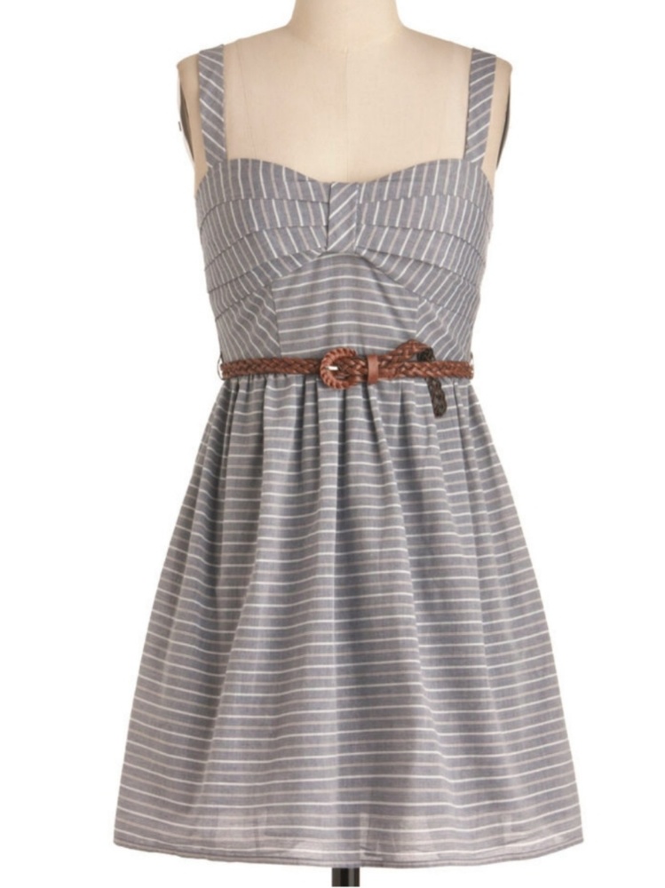 Modcloth Stripe Dress with Tulle and Internal Bra